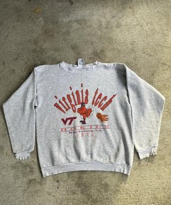 Vintage Style NCAA Virginia Tech Hokies Collegiate T-Shirt Sweatshirt Pullover Hoodie Reprinted Full Color Full Size Gift For NCAA Fans