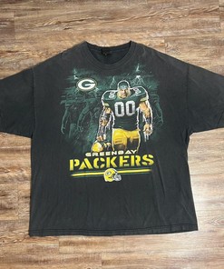 Vintage Style NFL Green Bay Packers Football Caricature Tshirt Pullover Hoodie Crewneck Sweatshirt Reprinted Full Color Full Size Gifts For NFL Fans