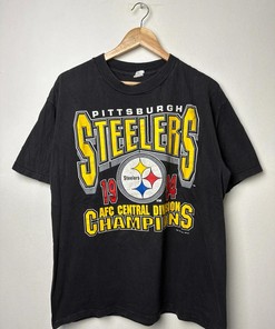 Vintage Style NFL Pittsburgh Steelers Tshirt Pullover Hoodie Crewneck Sweatshirt Reprinted Full Color Full Size Gifts For NFL Fans
