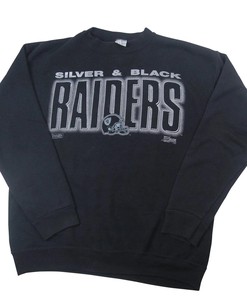 Vintage Style NFL Raiders Spellout Tshirt Pullover Hoodie Crewneck Sweatshirt Reprinted Full Color Full Size Gifts For NFL Fans