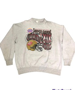 Vintage Style NFL San Francisco 49Ers Tshirt Pullover Hoodie Crewneck Sweatshirt Reprinted Full Color Full Size Gifts For NFL Fans