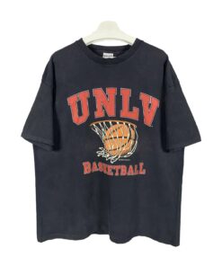 Vintage Style Ncaa 1990s Unlv Runnin' Rebels Basketball Tshirt Hoodie Crewneck Sweatshirt Reprinted Full Color Full Size Gifts for NBA Fans