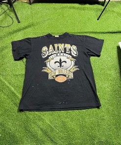 Vintage Style New Orleans Saints NFL Faded Tshirt Pullover Hoodie Crewneck Sweatshirt Reprinted Full Color Full Size Gifts For NFL Fans