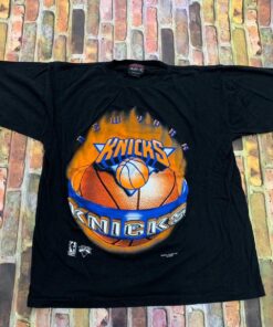 Vintage Style New York Knicks Puma Spell Out Basketball Grey Tshirt Hoodie Crewneck Sweatshirt Reprinted Full Color Full Size Gifts for NBA Fans