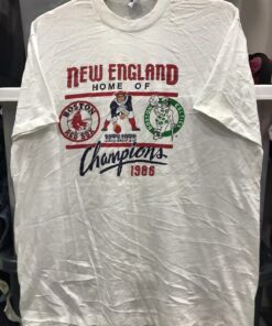Vintage Style Newengland Home Of Bostonredsox&Bostonceltics Tshirt Sweatshirt Hoodie Crewneck Sweatshirt Pullover Reprinted Full Color Full Size Gifts for NBA Fans
