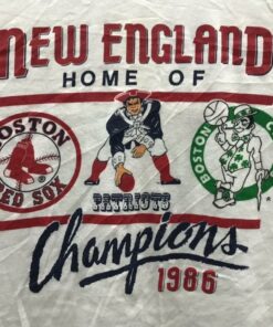 Vintage Style Newengland Home Of Bostonredsox&Bostonceltics Tshirt Sweatshirt Hoodie Crewneck Sweatshirt Pullover Reprinted Full Color Full Size Gifts for NBA Fans