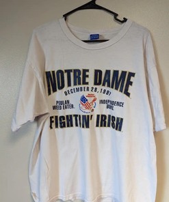 Vintage Style Notre Dame Independence Bowl T-Shirt Sweatshirt Pullover Hoodie Reprinted Full Color Full Size Gift For NCAA Fans