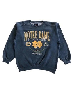 Vintage Style Notre Dame Indiana T-Shirt Sweatshirt Pullover Hoodie Reprinted Full Color Full Size Gift For NCAA Fans