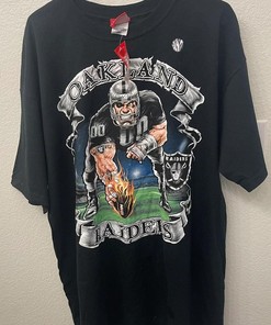 Vintage Style Oakland Raiders NFL Football Tshirt Pullover Hoodie Crewneck Sweatshirt Reprinted Full Color Full Size Gifts For NFL Fans