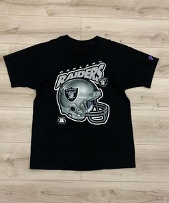 Vintage Style Oakland Raiders NFL Tshirt Pullover Hoodie Crewneck Sweatshirt Reprinted Full Color Full Size Gifts For NFL Fans
