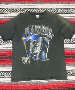 Vintage Style Oakland Raiders Tshirt Pullover Hoodie Crewneck Sweatshirt Reprinted Full Color Full Size Gifts For NFL Fans