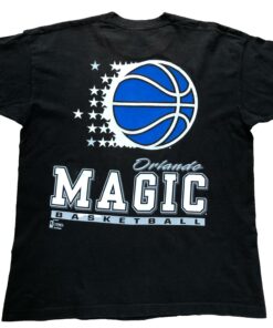 Vintage Style Orlando Magic NBA Big Logo Y2K Hype Tshirt Hoodie Crewneck Sweatshirt Reprinted Full Color Full Size Gifts for NBA Fans