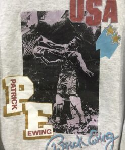 Vintage Style Patrick Ewing NBA Tshirt Sweatshirt Hoodie Crewneck Sweatshirt Pullover Reprinted Full Color Full Size Gifts for NBA Fans