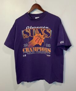 Vintage Style Phoenix Suns Finals Trench 90s Tshirt Pullover Hoodie Crewneck Sweatshirt Reprinted Full Color Full Size Gifts for NBA Fans