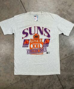 Vintage Style Phoenix Suns Logo T Shirt 90s Deadstock Logo 7 NBA Tshirt Hoodie Crewneck Sweatshirt Reprinted Full Color Full Size Gifts for NBA Fans