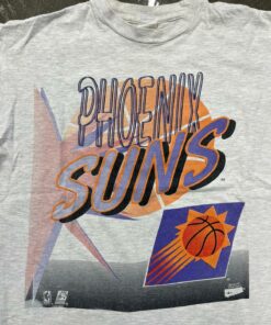 Vintage Style Phoenix Suns Tshirt Hoodie Crewneck Sweatshirt Reprinted Full Color Full Size Gifts for NBA Fans