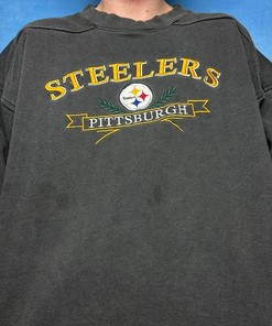 Vintage Style Pittsburgh Steelers NFL Tshirt Pullover Crewneck Hoodie Sweatshirt Reprinted Full Size Full Color Gifts For NFL Fans