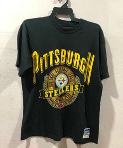 Vintage Style Pittsburgh Steelers Rare Tshirt Pullover Hoodie Crewneck Sweatshirt Reprinted Full Color Full Size Gifts For NFL Fans