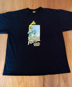 Vintage Style Pittsburgh Steelers Tee Shirt Terrible Towel 90s Tshirt Pullover Hoodie Crewneck Sweatshirt Reprinted Full Color Full Size Gifts For NFL Fans