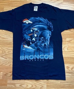 Vintage Style Pro Player Broncos Denver Tshirt Pullover Hoodie Crewneck Sweatshirt Reprinted Full Color Full Size Gifts For NFL Fans