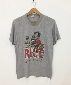 Vintage Style Rare Jerry Rice NFL Tshirt Pullover Hoodie Crewneck Sweatshirt Reprinted Full Color Full Size Gifts For NFL Fans