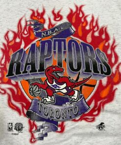 Vintage Style Ravens Athletics Toronto Raptors Flames Tshirt Hoodie Crewneck Sweatshirt Reprinted Full Color Full Size Gifts for NBA Fans