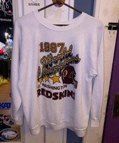 Vintage Style Redskins Super Bowl Champs 1987 Champion Tshirt Pullover Hoodie Crewneck Sweatshirt Reprinted Full Color Full Size Gifts For NFL Fans