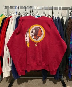 Vintage Style Redskins Tshirt Pullover Hoodie Crewneck Sweatshirt Reprinted Full Color Full Size Gifts For NFL Fans