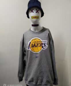 Vintage Style Reebok Spell Out Lakers NBA Tshirt Hoodie Crewneck Sweatshirt Reprinted Full Color Full Size Gifts for NBA Fans