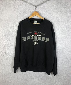 Vintage Style Riders Oakland Lee Sport Tshirt Pullover Hoodie Crewneck Sweatshirt Reprinted Full Color Full Size Gifts For NFL Fans
