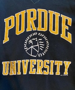 Vintage Style Russel 1990s Perdue Og Yellow Lettering T-Shirt Sweatshirt Pullover Hoodie Reprinted Full Color Full Size Gift For NCAA Fans