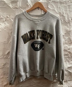 Vintage Style Russell Athletic Wake Forest Football T-Shirt Sweatshirt Pullover Hoodie Reprinted Full Color Full Size Gift For NCAA Fans