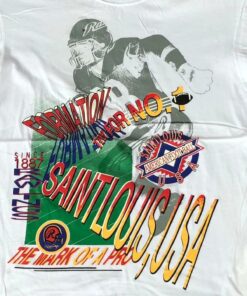 Vintage Style Saint Louis Usa B13 American Football Tshirt Pullover Hoodie Crewneck Sweatshirt Reprinted Full Color Full Size Gifts for NBA Fans