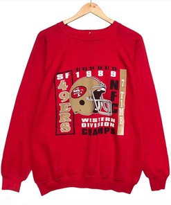 Vintage Style San Francisco 49 Ers Crewneck 49 Ers Tshirt Pullover Hoodie Crewneck Sweatshirt Reprinted Full Color Full Size Gifts For NFL Fans