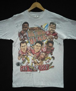 Vintage Style San Francisco Dig Them 9Ers Tshirt Pullover Hoodie Crewneck Sweatshirt Reprinted Full Color Full Size Gifts For NFL Fans