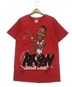 Vintage Style Scootie Pippen Chicago Bull Tshirt Pullover Hoodie Crewneck Sweatshirt Reprinted Full Color Full Size Gifts for NBA Fans