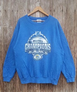 Vintage Style St Louis Rams Western Division NFL Sport Tshirt Pullover Hoodie Crewneck Sweatshirt Reprinted Full Color Full Size Gifts For NFL Fans