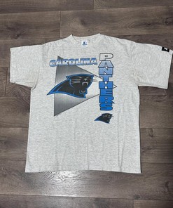 Vintage Style Starter 90s Caroline Panthers Tshirt Pullover Hoodie Crewneck Sweatshirt Reprinted Full Color Full Size Gifts For NFL Fans