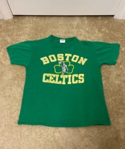 Vintage Style Starter Boston Celtics Tshirt Hoodie Crewneck Sweatshirt Reprinted Full Color Full Size Gifts for NBA Fans