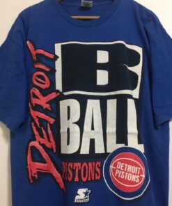 Vintage Style Starter Destroid Piston Bali NBA Tshirt Hoodie Crewneck Sweatshirt Reprinted Full Color Full Size Gifts for NBA Fans