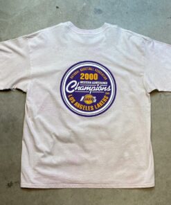 Vintage Style Style 2000 LA Lakers NBA Champion Double Sided Tshirt Sweatshirt Hoodie Crewneck Sweatshirt Pullover Reprinted Full Color Full Size Gifts for NBA Fans