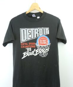 Vintage Style Style 80s Detroit Pistons Central Division Champions Tshirt Sweatshirt Hoodie Crewneck Sweatshirt Pullover Reprinted Full Color Full Size Gifts for NBA Fans