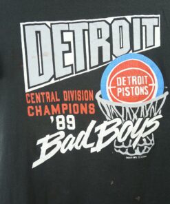 Vintage Style Style 80s Detroit Pistons Central Division Champions Tshirt Sweatshirt Hoodie Crewneck Sweatshirt Pullover Reprinted Full Color Full Size Gifts for NBA Fans