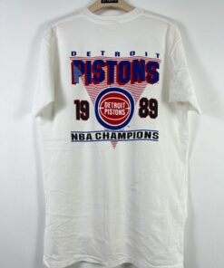 Vintage Style Style 80s NBA Detroit Pistons '89 Champions Tshirt Sweatshirt Hoodie Crewneck Sweatshirt Pullover Reprinted Full Color Full Size Gifts for NBA Fans