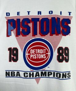 Vintage Style Style 80s NBA Detroit Pistons '89 Champions Tshirt Sweatshirt Hoodie Crewneck Sweatshirt Pullover Reprinted Full Color Full Size Gifts for NBA Fans