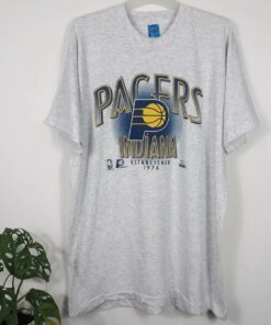 Vintage Style Style 90s Indiana Pacers T-Shirt Basketball NBA Tshirt Pullover Hoodie Crewneck Sweatshirt Reprinted Full Color Full Size Gifts for NBA Fans