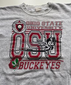 Vintage Style Style 90s Ohio State Buckeyes NCAA Graphic Crewneck T-Shirt Sweatshirt Hoodie Gifts For Fans