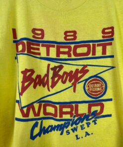 Vintage Style Style NBA Detroit Pistons The Bad Boy Tshirt Sweatshirt Hoodie Crewneck Sweatshirt Pullover Reprinted Full Color Full Size Gifts for NBA Fans