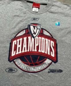 Vintage Style Style Reebok New Jersey Nets Eastern Conference Champs Tshirt Hoodie Crewneck Sweatshirt Reprinted Full Color Full Size Gifts for NBA Fans