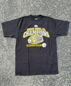 Vintage Style Superbowl Xl Pittsburgh Steelers Championship Ring Tshirt Pullover Hoodie Crewneck Sweatshirt Reprinted Full Color Full Size Gifts For NFL Fans